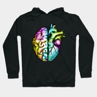 Right balance between brain and heart, colorful, raimbow Hoodie